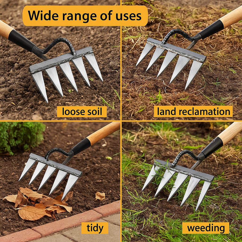 Powerful 5-Teeth Garden Tool for Effortless Weeding 🌿